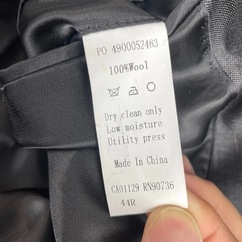 Calvin Klein Blazer Jacket Mens 44R Gray Extreme‎ Slim Fit Peak Lapel Business